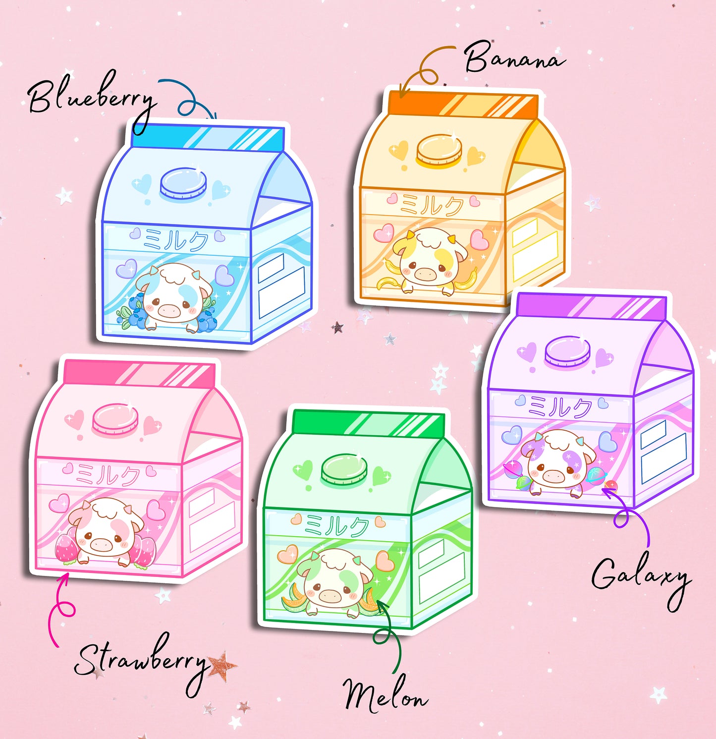 Cow Milk Carton Vinyl Stickers
