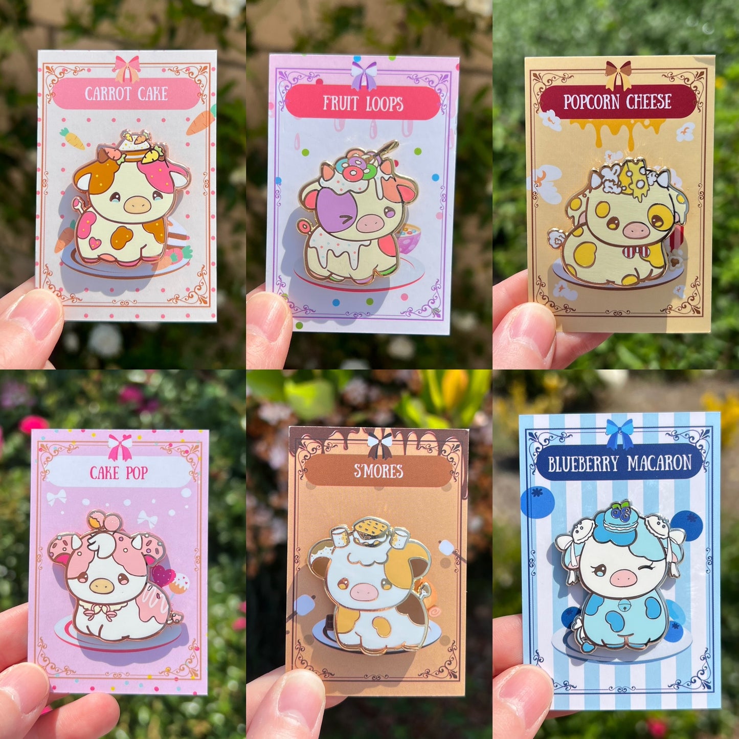 Dessert Cow Enamel Pin Set