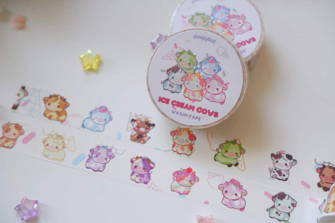 Ice Cream Cows Washi Tape