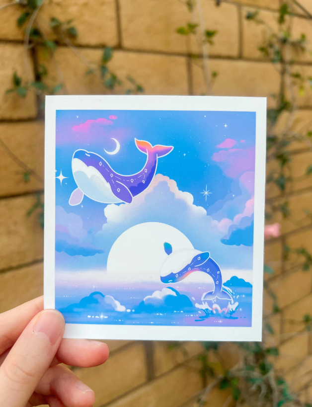 Starry Whale Sky Mini Art Print