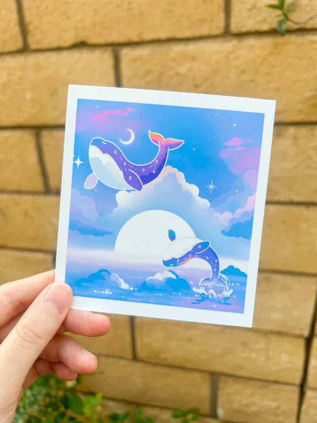 Starry Whale Sky Mini Art Print