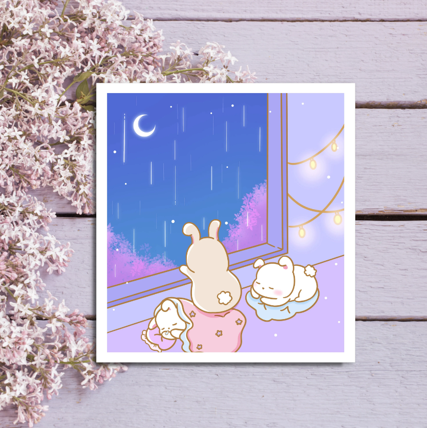 Cozy Rainy Day Mini Art Print