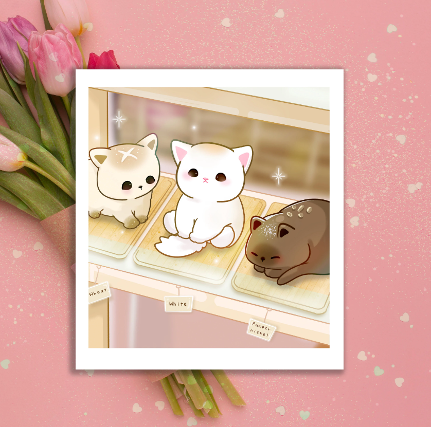 Cat Bread Mini Print