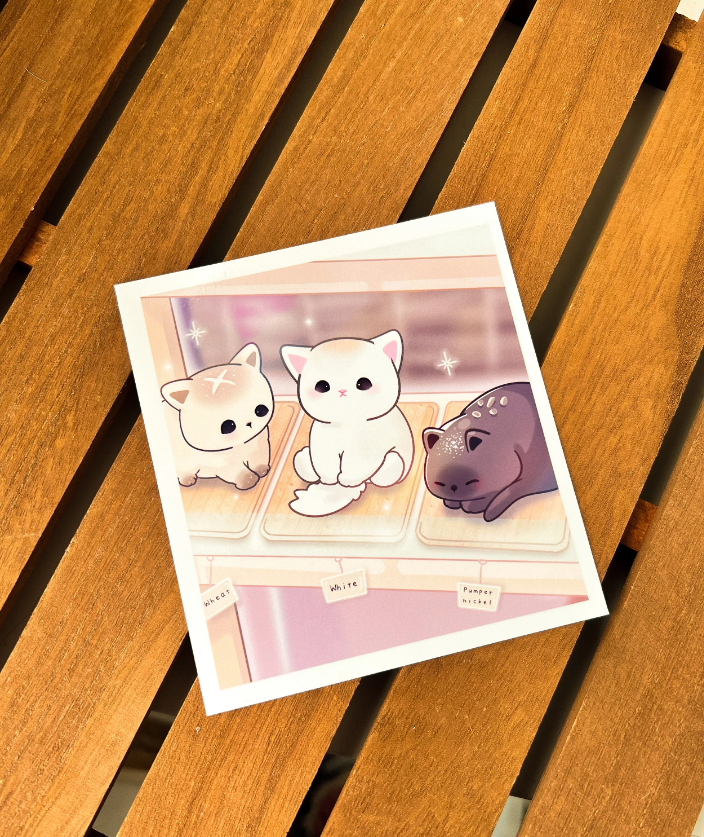 Cat Bread Mini Print