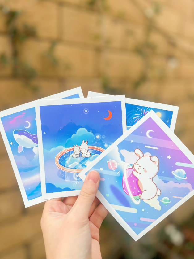 Sky Sea Bunnies Mini Art Print