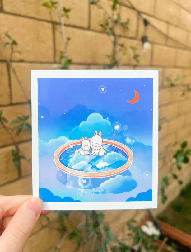 Sky Bunnies Mini Art Print