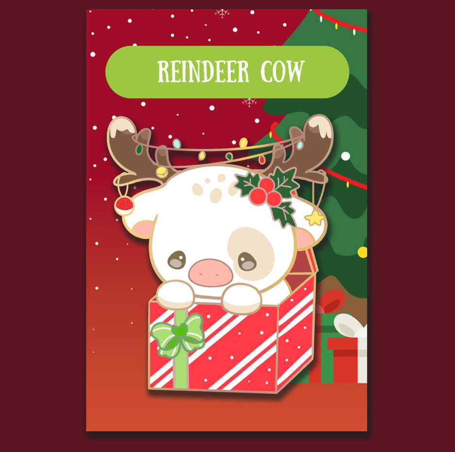 Reindeer Cow Enamel Pin
