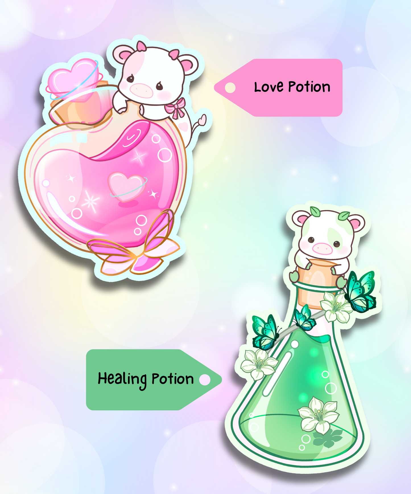 Cow Potion Vinyl Stickers