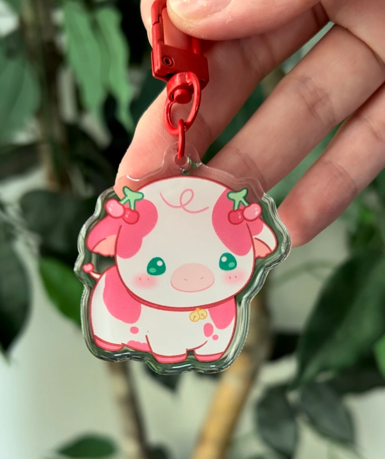 Fruit Cow Acrylic Keychain