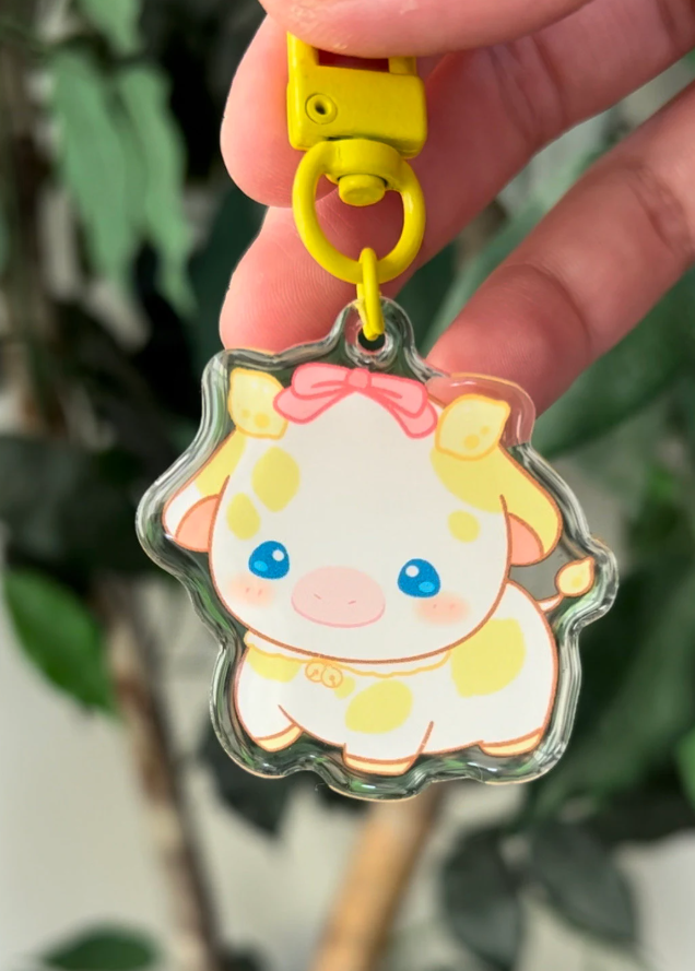 Fruit Cow Acrylic Keychain