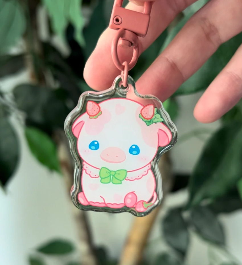 Fruit Cow Acrylic Keychain