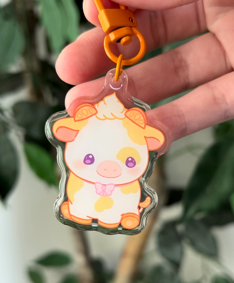 Fruit Cow Acrylic Keychain