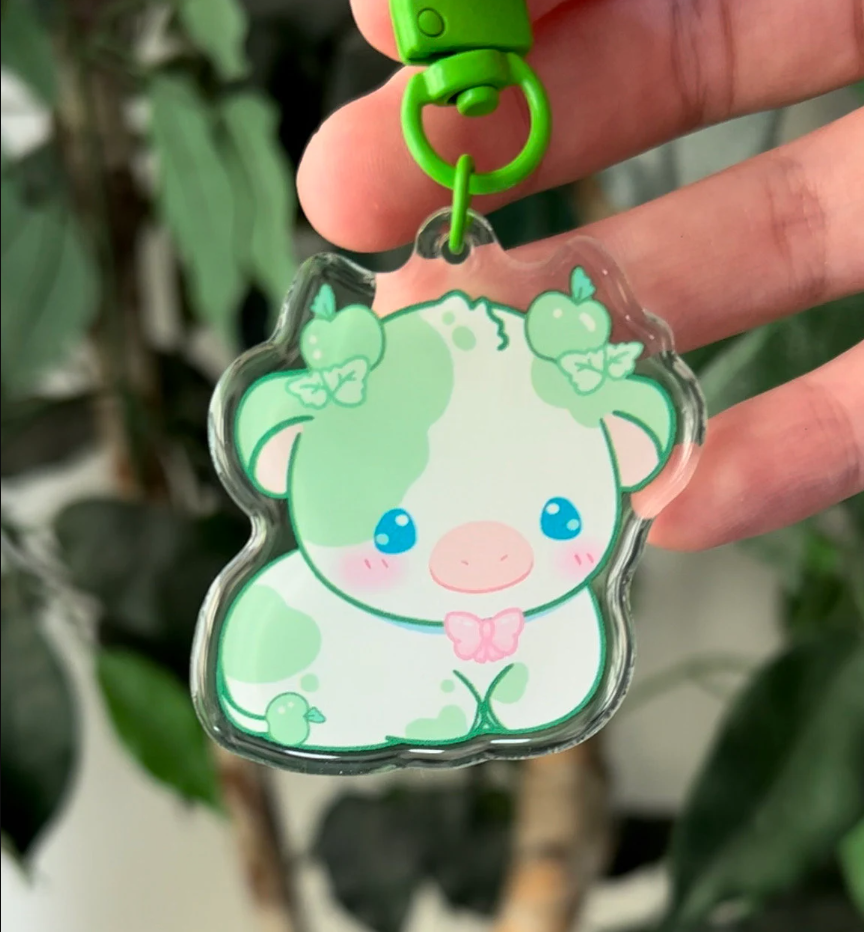 Fruit Cow Acrylic Keychain