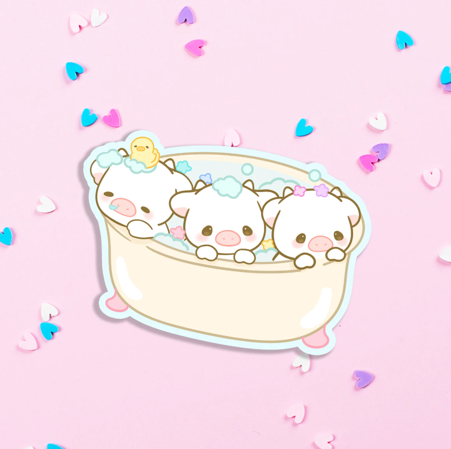 Baby Cows Bath Sticker