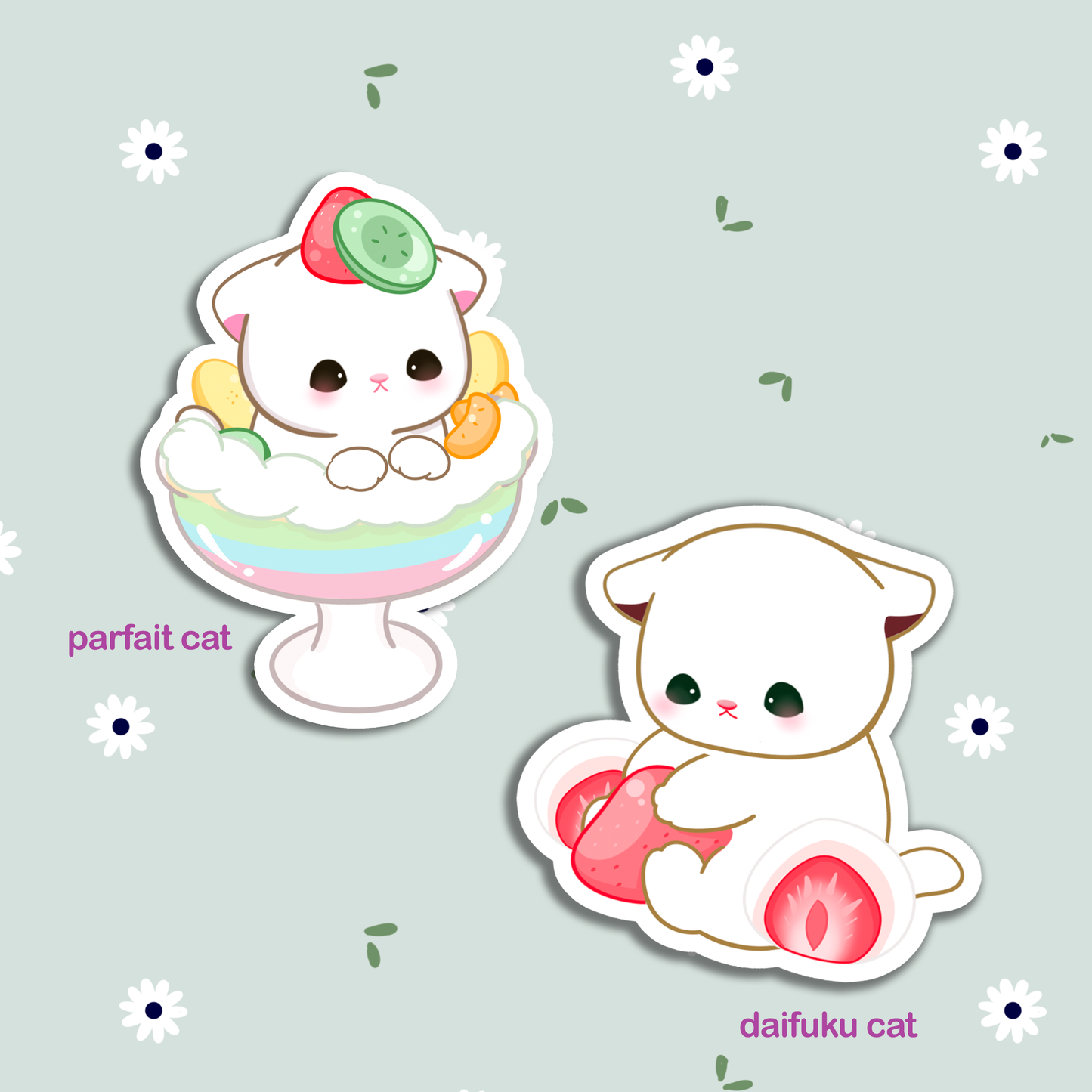 Parfait & Daifuku Cat Sticker