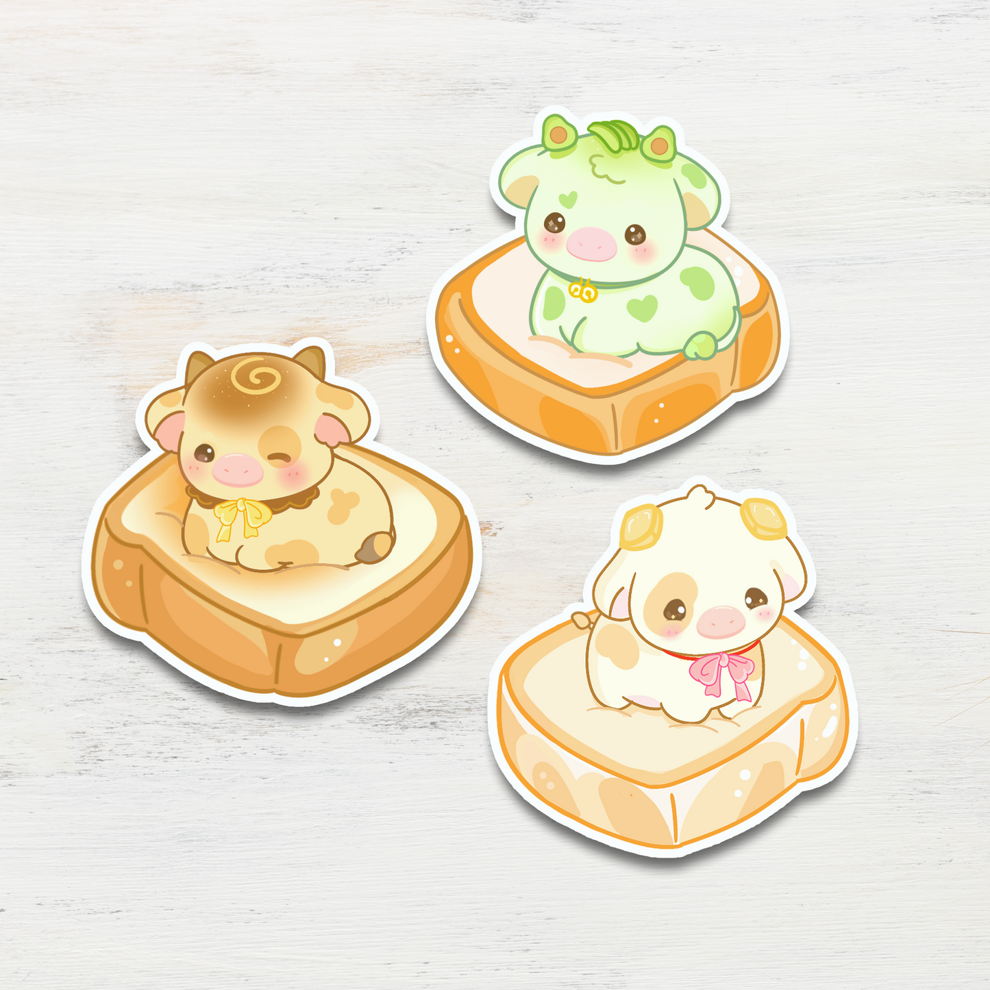Toast Cow Vinyl Stickers