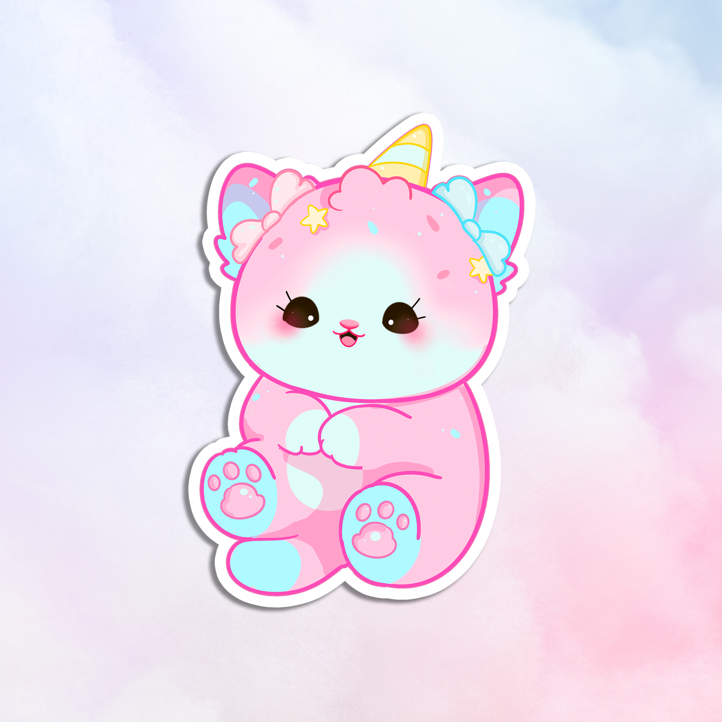 Cotton Candy Cat Sticker