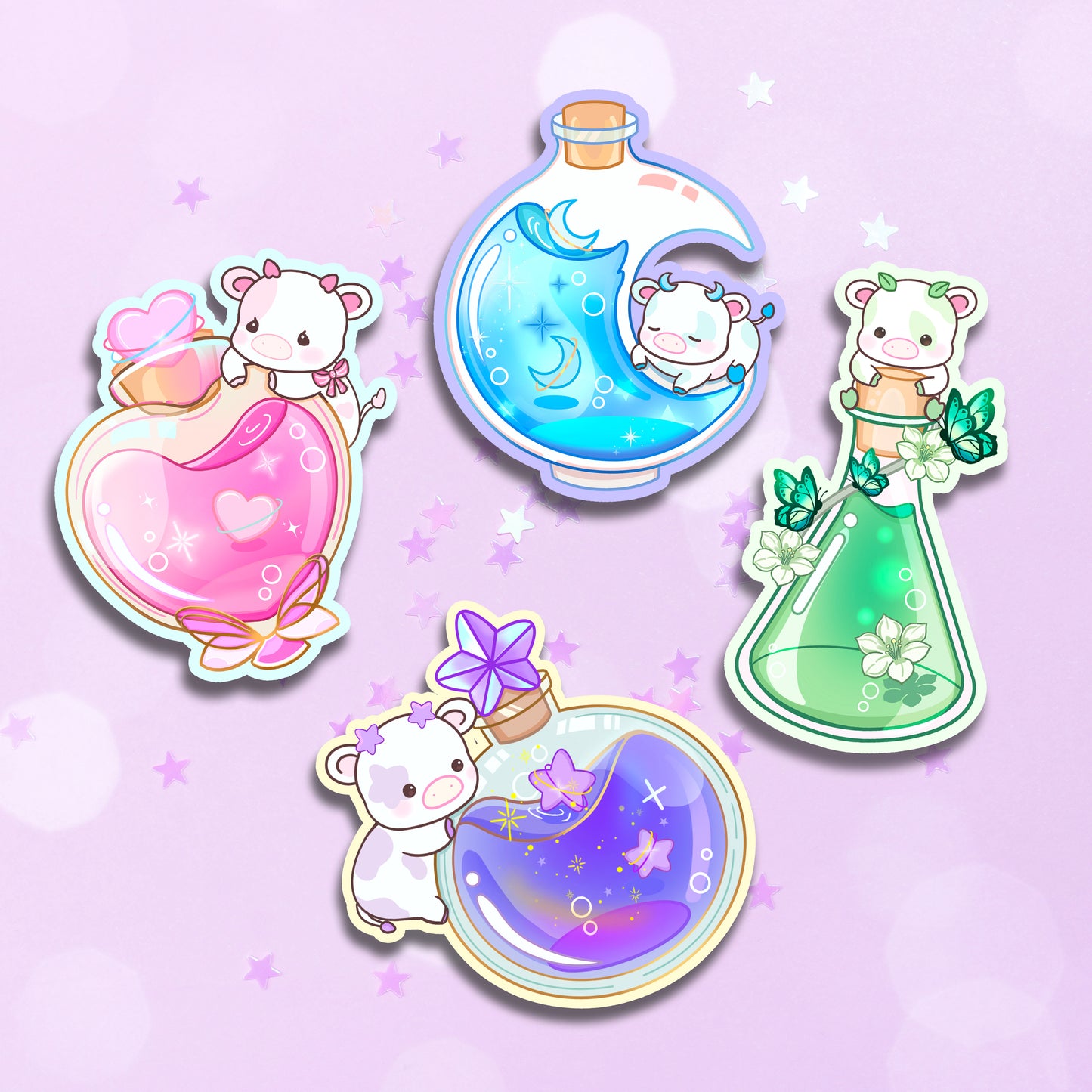Cow Potion Vinyl Stickers