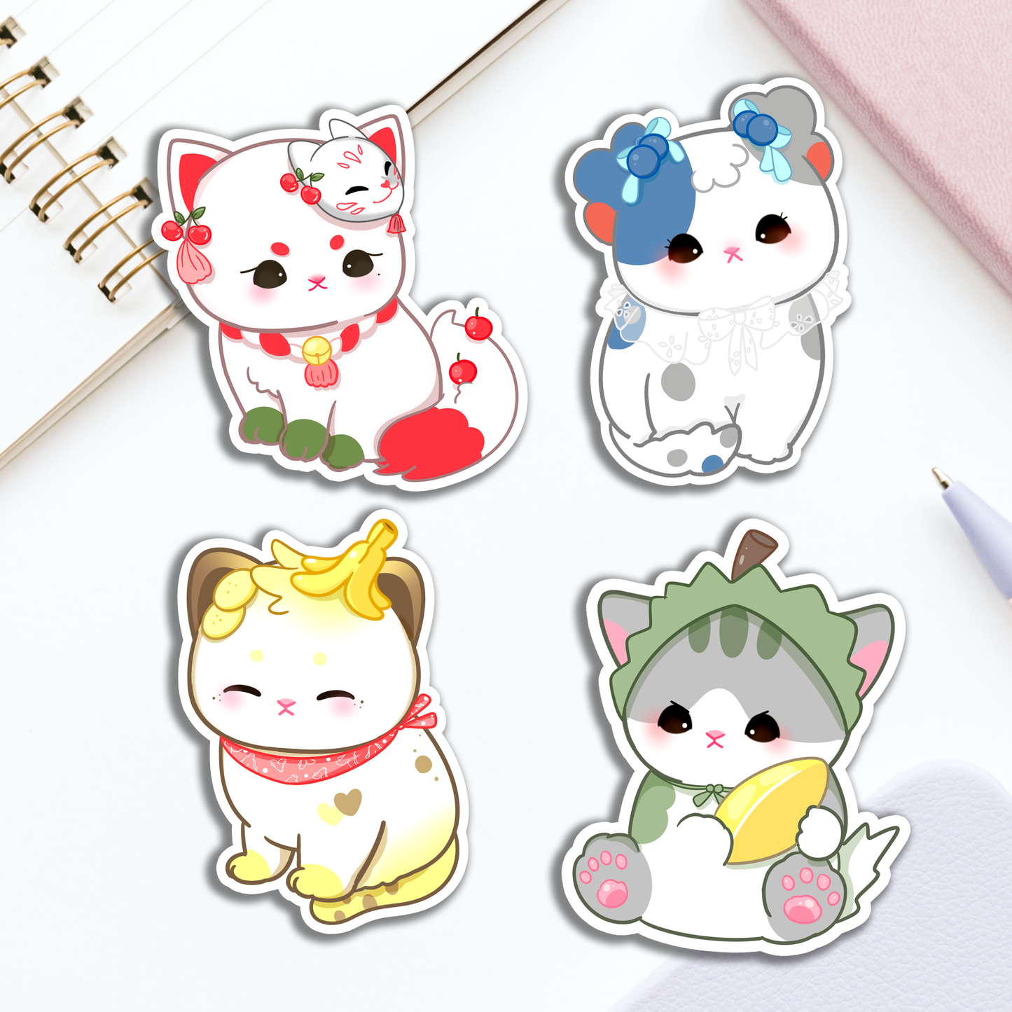 Fruit Cat Vinyl Stickers
