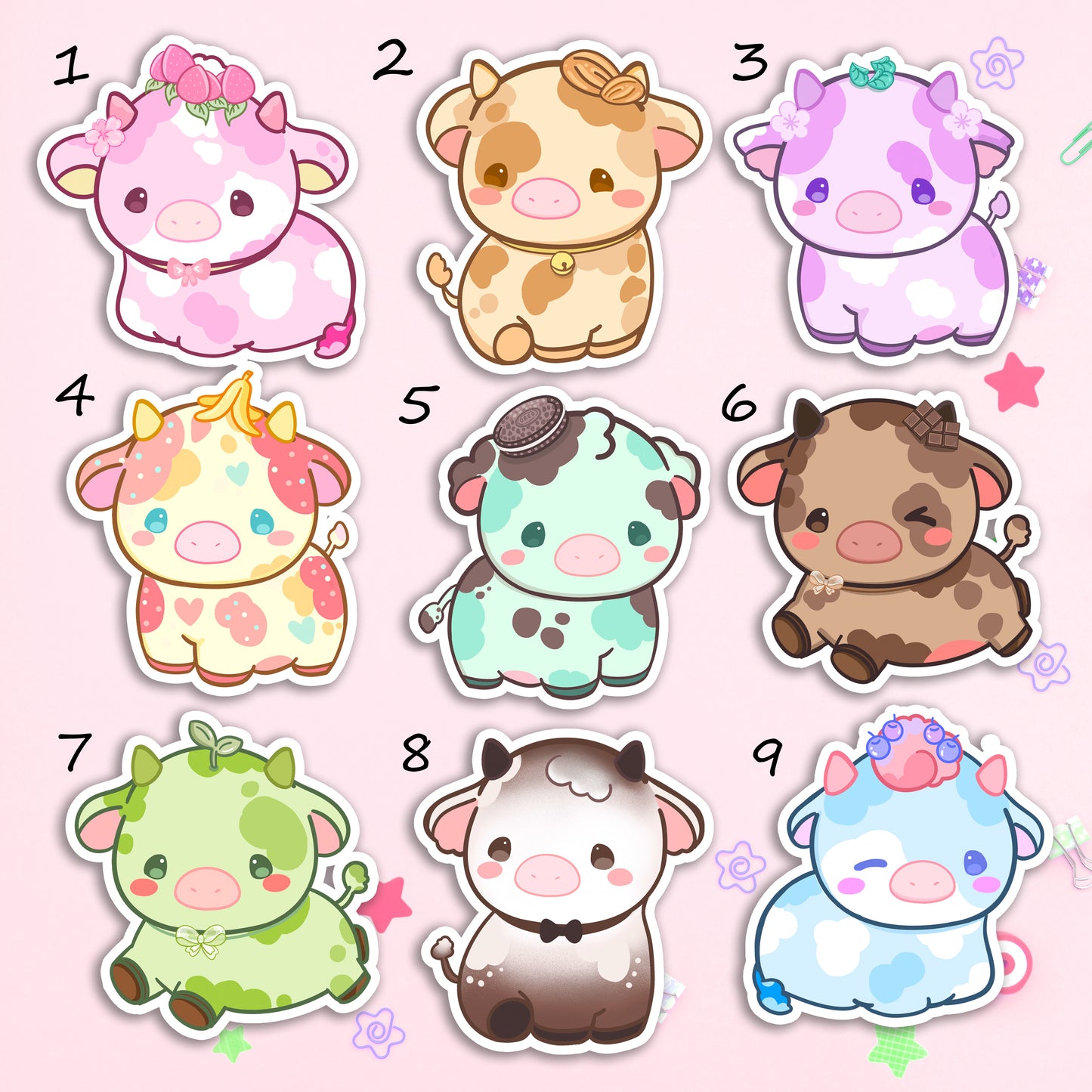 Ice Cream Cow Vinyl Stickers