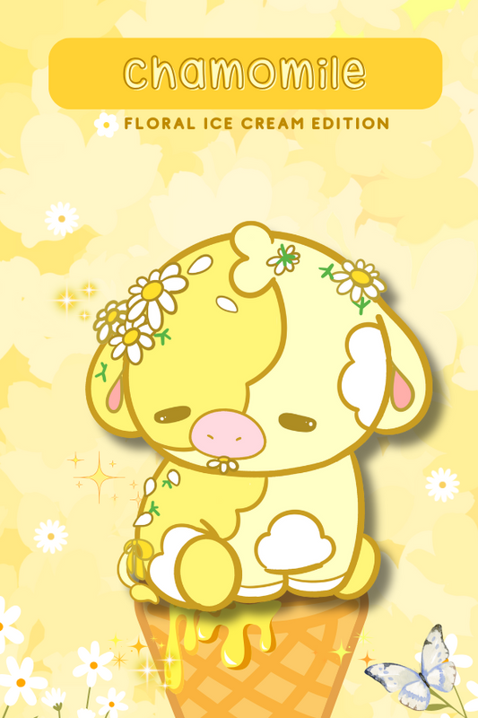 Chamomile Ice Cream Cow Enamel Pin