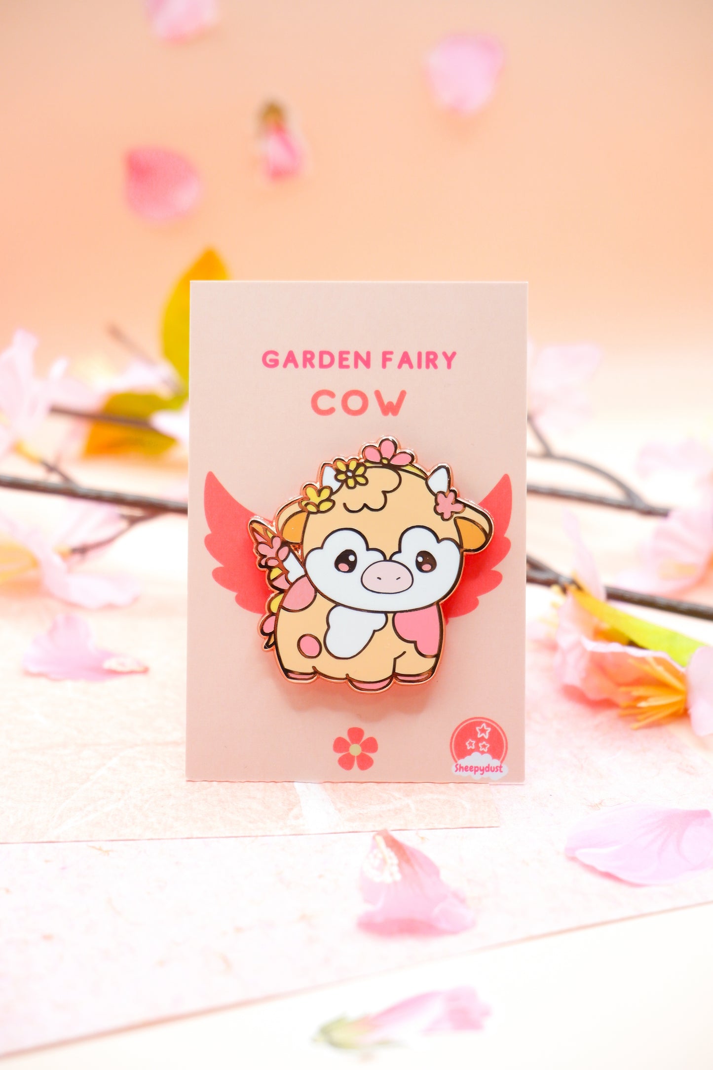 Garden Fairy Cow Enamel Pin