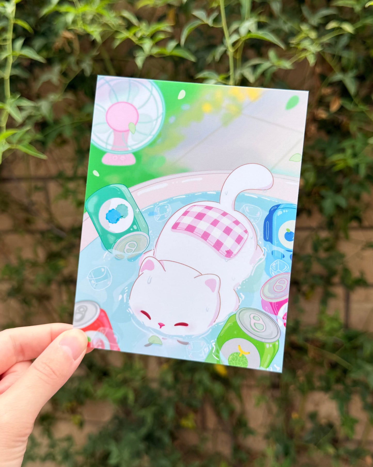 Cooling Off Cat Mini Art Print