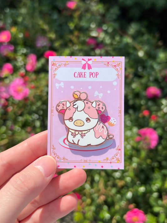 Cake Pop Cow Enamel Pin