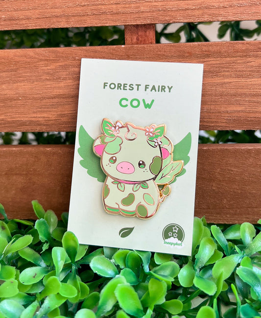 Forest Fairy Cow Enamel Pin