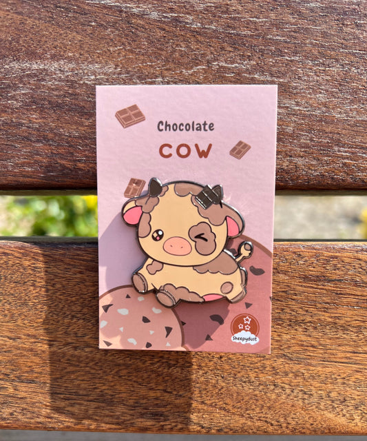 Chocolate Ice Cream Cow Enamel Pin