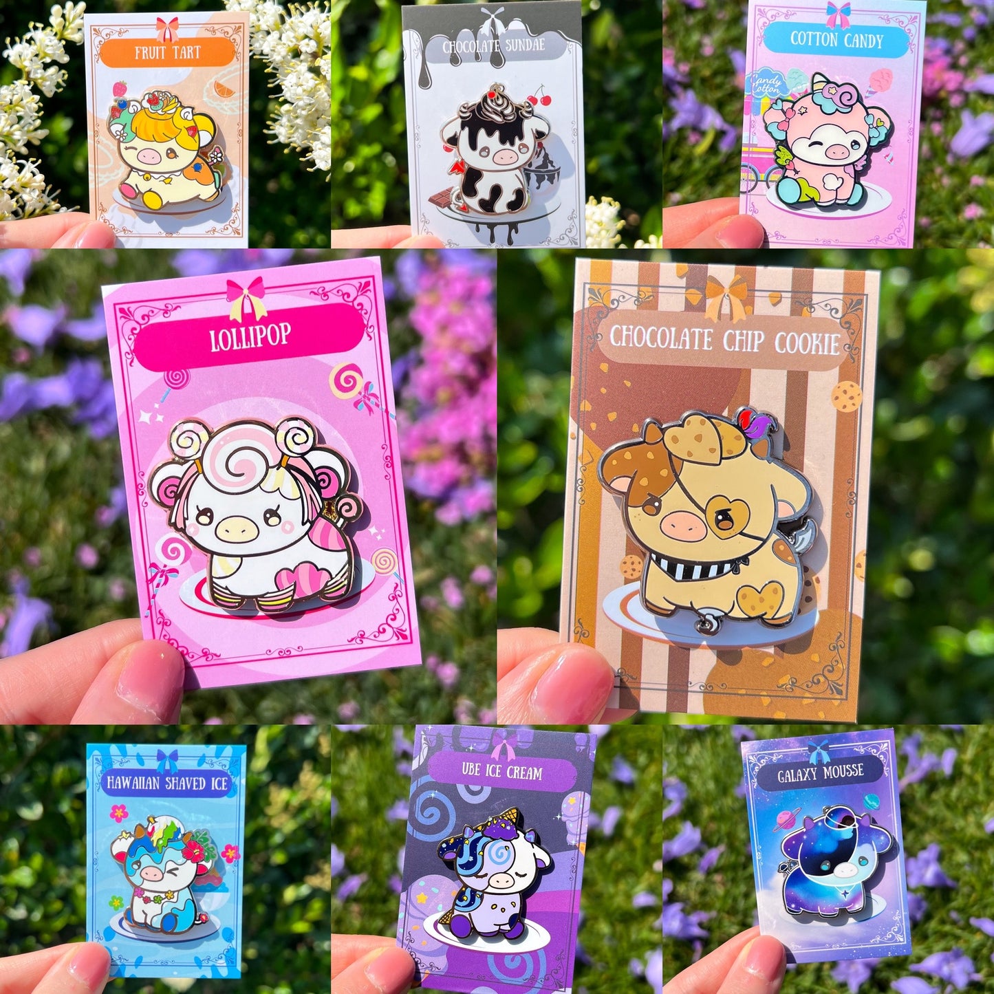 Dessert Cows 2nd Edition Enamel Pin Set