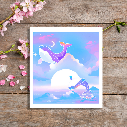 Starry Whale Sky Mini Art Print
