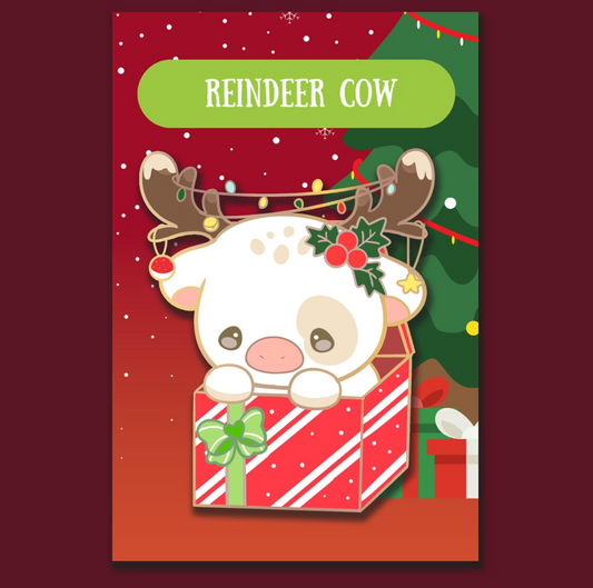 Reindeer Cow Enamel Pin