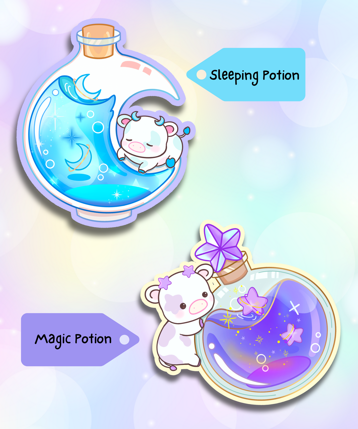 Cow Potion Vinyl Stickers