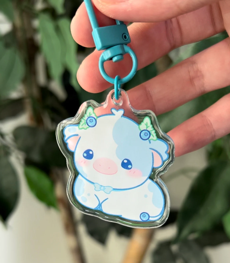 Fruit Cow Acrylic Keychain