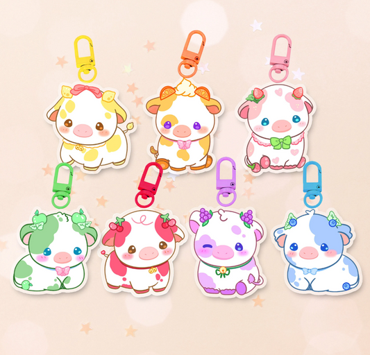 Fruit Cow Acrylic Keychain