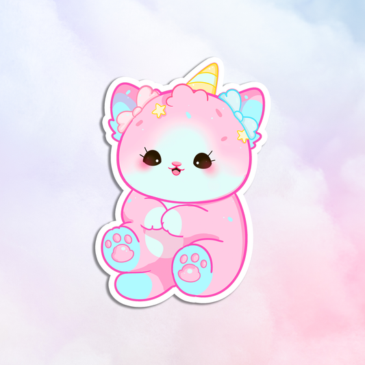 Cotton Candy Cat Sticker