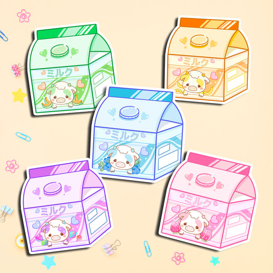 Cow Milk Carton Vinyl Stickers