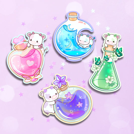 Cow Potion Vinyl Stickers