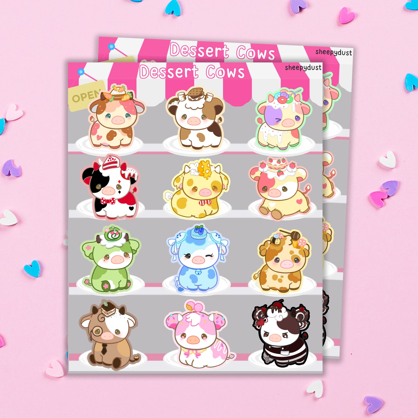 Dessert Cows Sticker Sheet