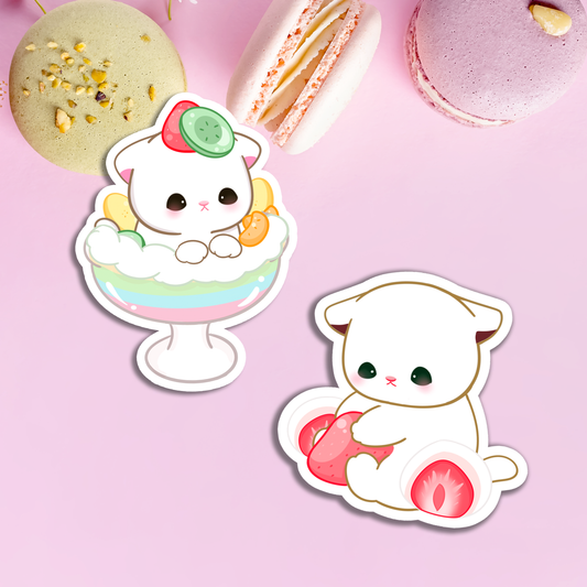 Parfait & Daifuku Cat Sticker