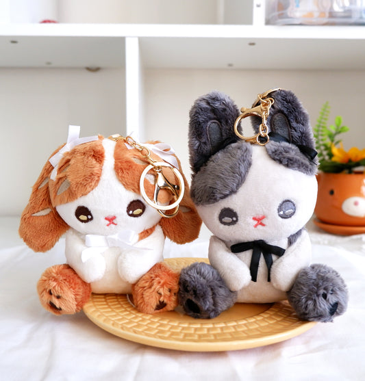 [PRE-ORDER] Sourdough & Black Sesame Bun Plush Keychain Set