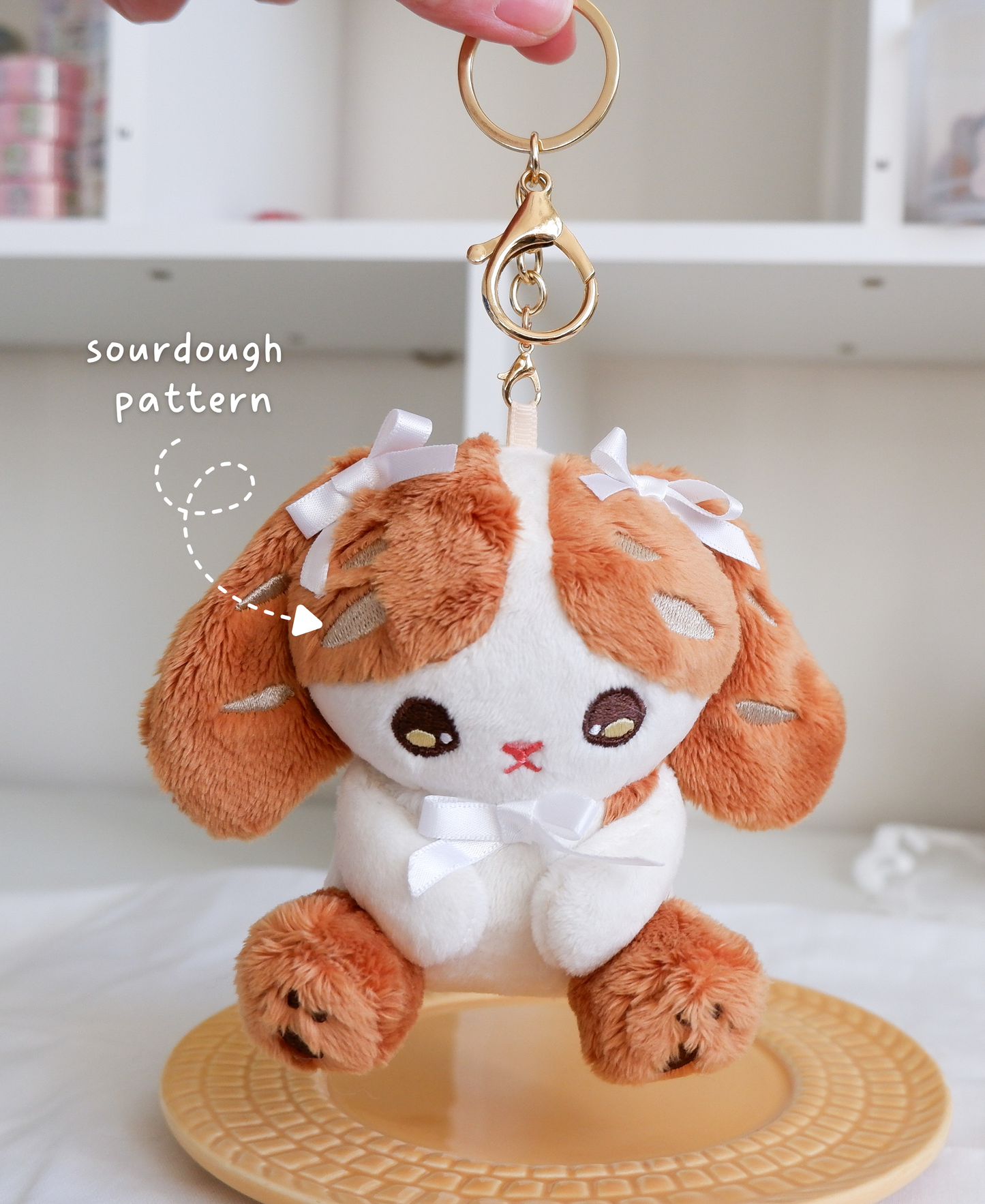 Sourdough Bun Plush Keychain