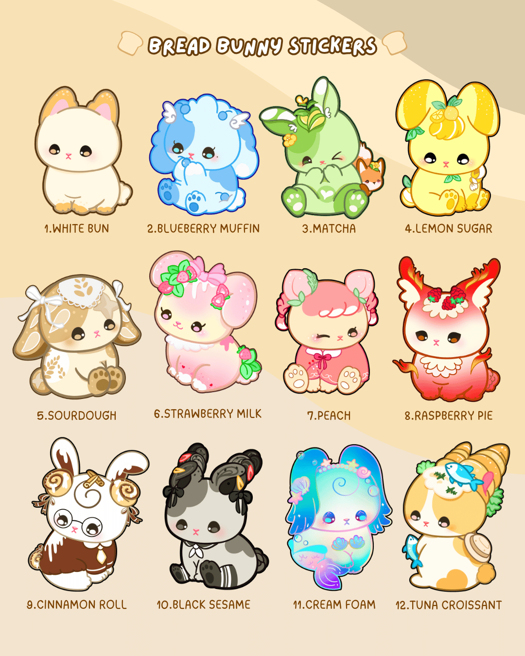 Bread Bunnies Vinyl Stickers