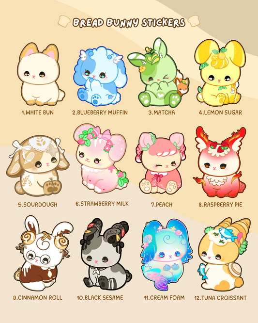 Bread Bunnies Vinyl Stickers